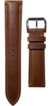 Badalassi Wax Leather Watch Strap - Cognac